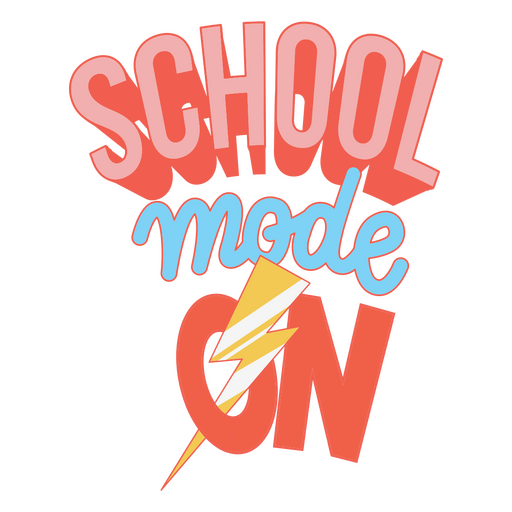 Modo escuela en el logo Diseño PNG