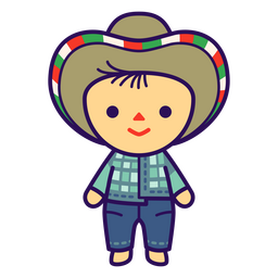 Cartoon Mexican Boy Wearing A Hat And Jeans PNG & SVG Design For T-Shirts