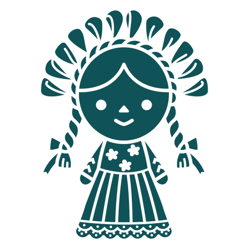 Girl in a dress with braids PNG Design