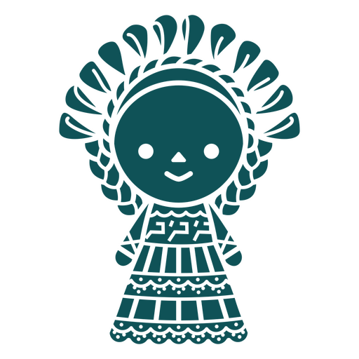 Girl in a traditional dress is shown PNG Design