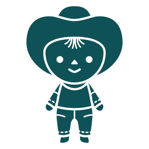 Niño con sombrero de vaquero recortado Diseño PNG