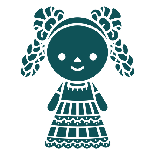 Garota com um vestido azul com tranças Desenho PNG