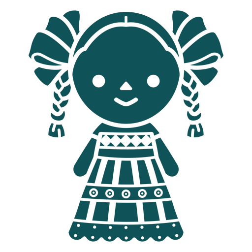 Mexican girl in a traditional dress PNG Design