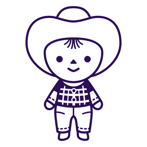 Ícone roxo de um cowboy usando um chapéu Desenho PNG