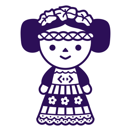 Lila Silhouette eines Mädchens in einem Kleid PNG-Design