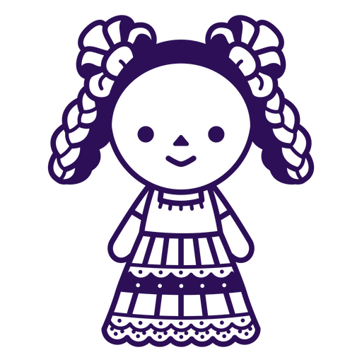Mexican girl in a purple dress PNG Design