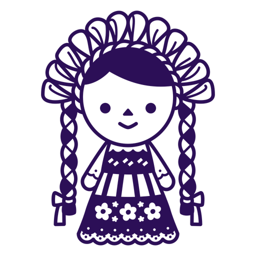 Ícone roxo de uma garota de vestido Desenho PNG