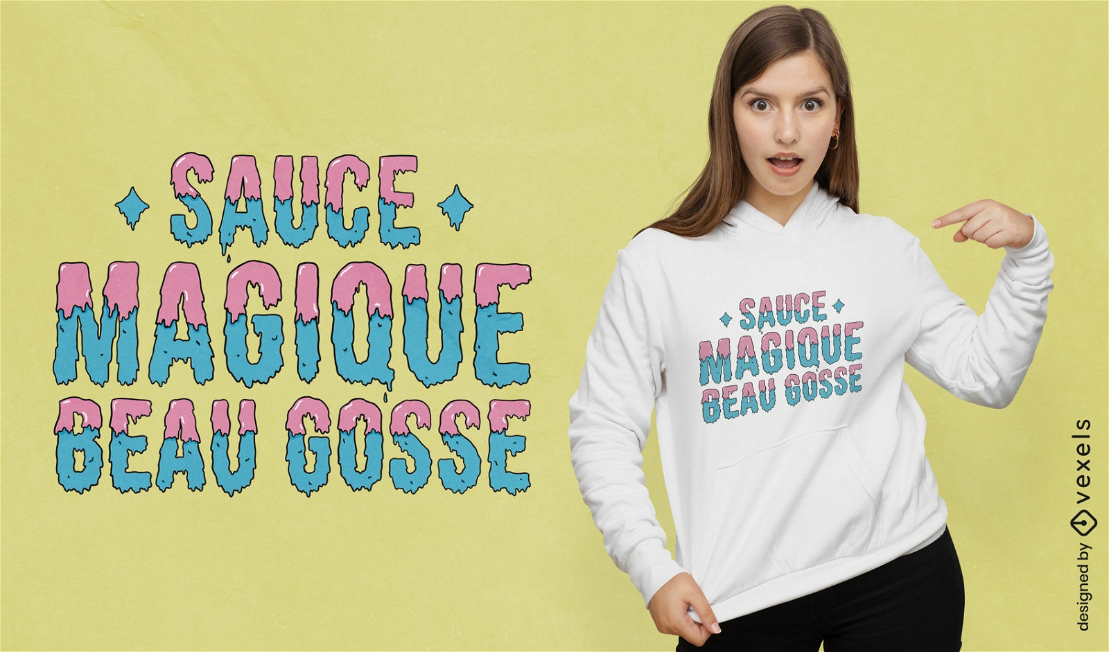 Lustiges und grooviges französisches Zitat-T-Shirt-Design