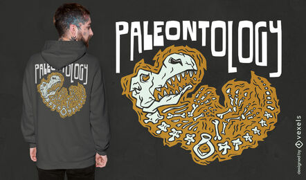 Design de camiseta de esqueleto e ossos de dinossauro