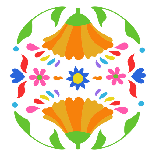 Colorido dise?o floral mexicano Diseño PNG