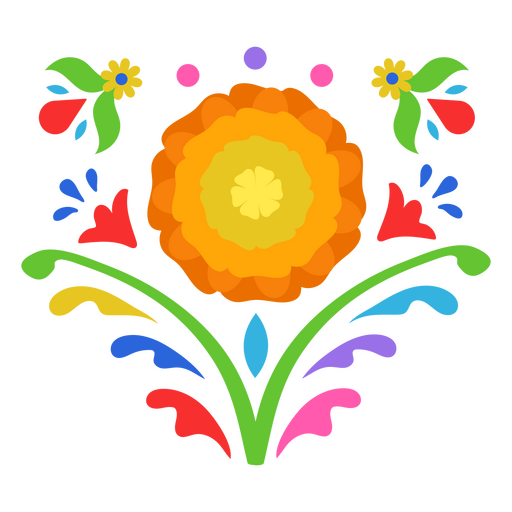 Bunte mexikanische Blume PNG-Design