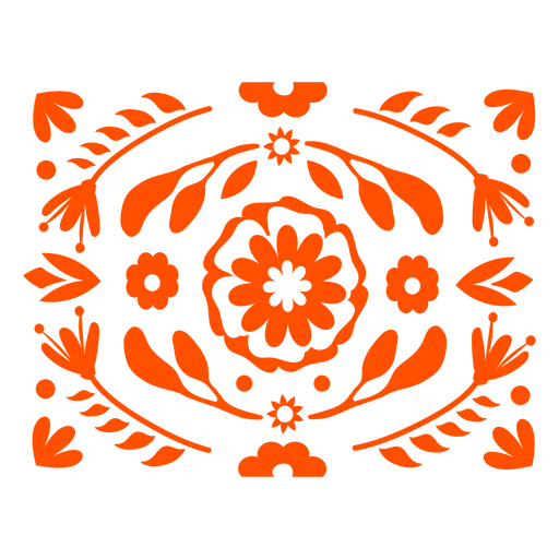 Dise?o floral naranja mexicano. Diseño PNG