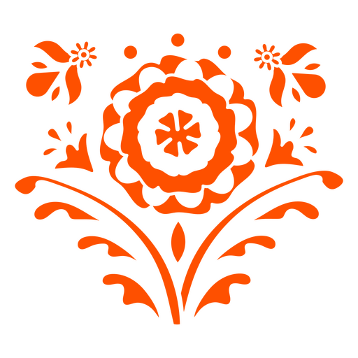 Diseño floral naranja Diseño PNG