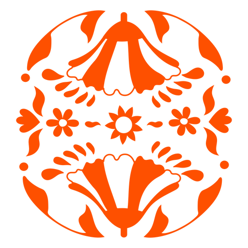 Orange-weißes Blumenmuster PNG-Design