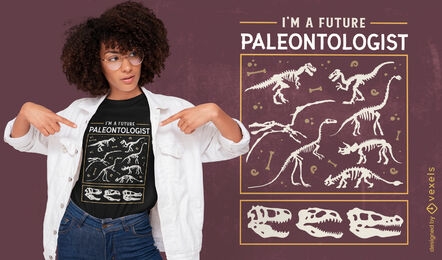 Diseño de camiseta de esqueletos de animales de dinosaurio.