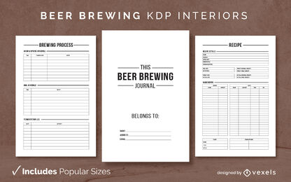 Einfache Designvorlage für Bierbraujournal KDP