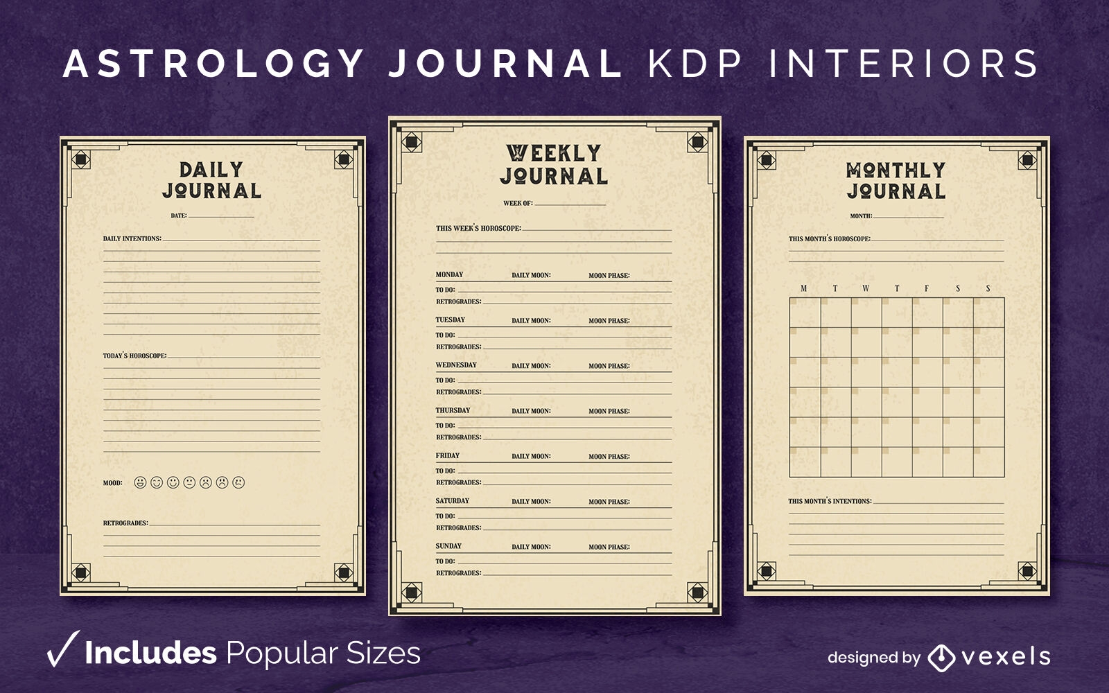 Astrologie-Tagebuch-Designvorlage KDP