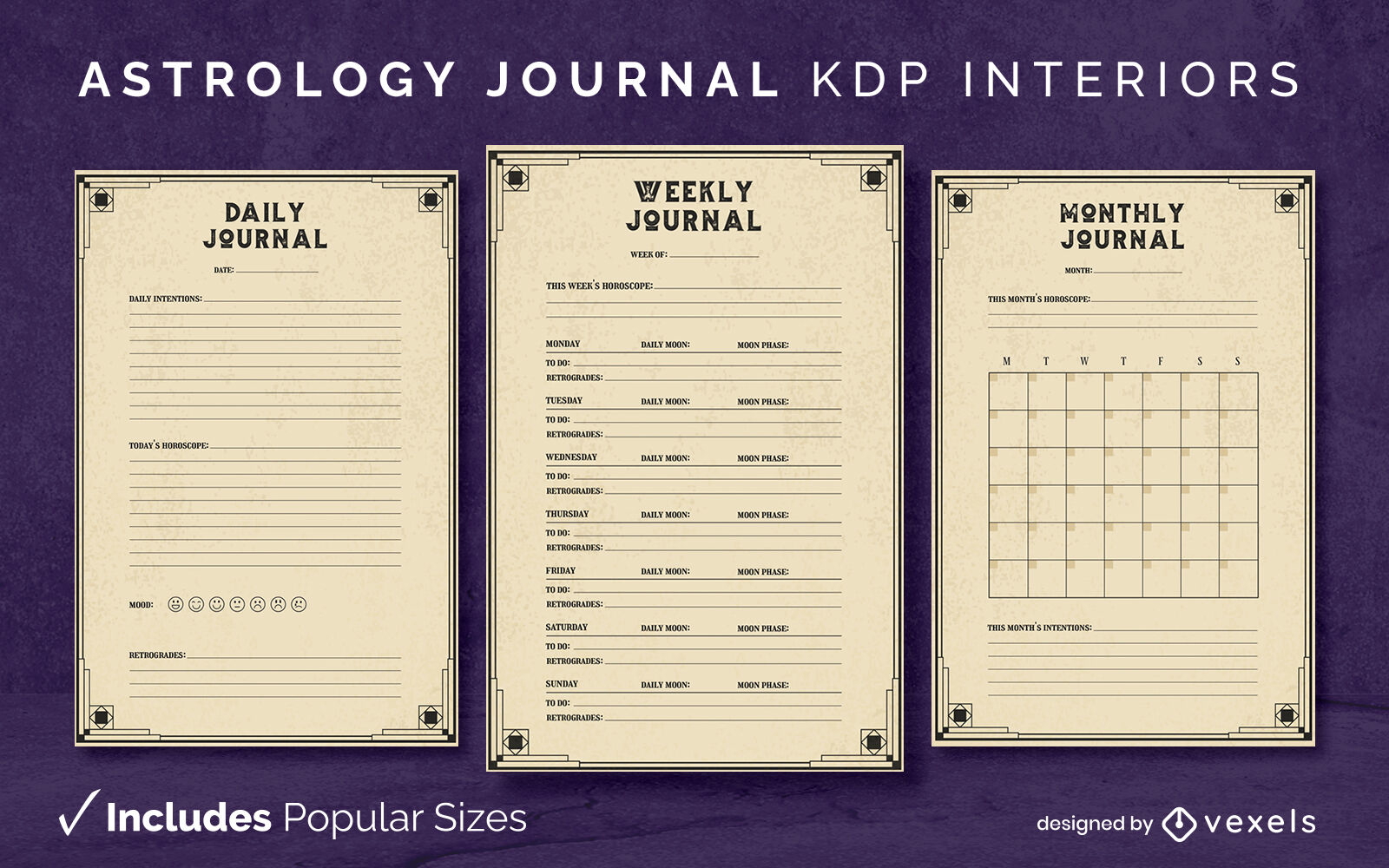 Modelo de Design de Diário de Astrologia KDP