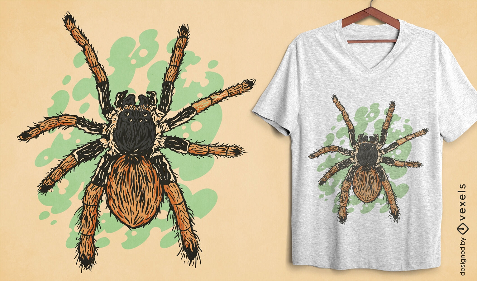 Design de camiseta de aranha Megaphobema robustum
