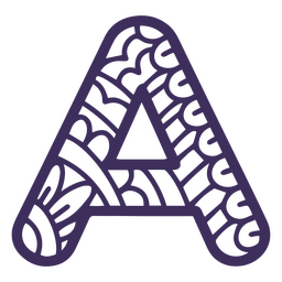 Alphabet mandala A letter PNG Design