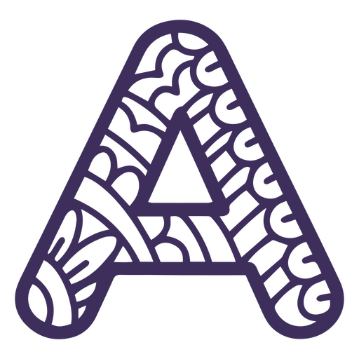 Alphabet-Mandala Ein Buchstabe PNG-Design