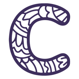 Alphabet mandala C letter PNG Design