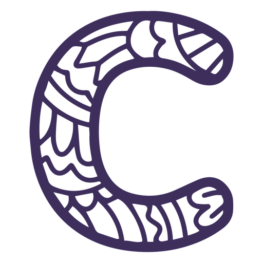 Alphabet-Mandala C-Buchstabe PNG-Design