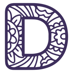 Alphabet-Mandala D-Buchstabe PNG-Design