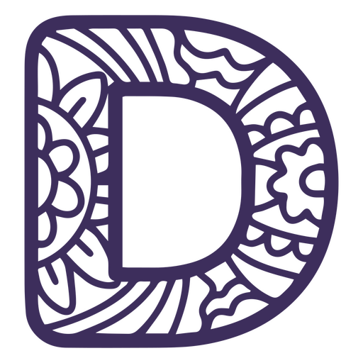 Alphabet-Mandala D-Buchstabe PNG-Design