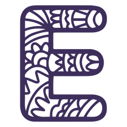 Alphabet mandala E letter PNG Design Transparent PNG