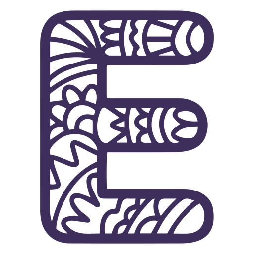 Alphabet mandala E letter PNG Design