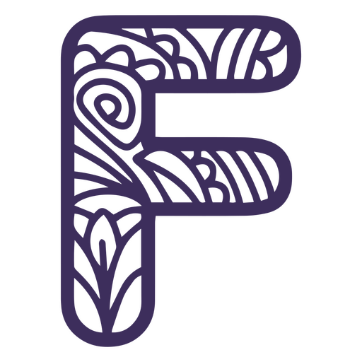 Alfabeto mandala F letra Diseño PNG