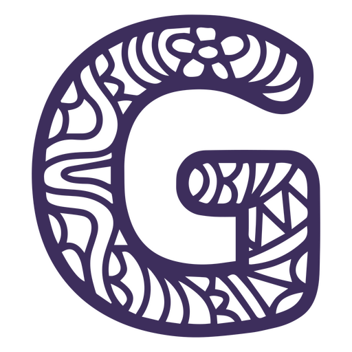 Alfabeto mandala G letra Diseño PNG