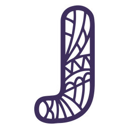 Mandala do alfabeto letra J Desenho PNG