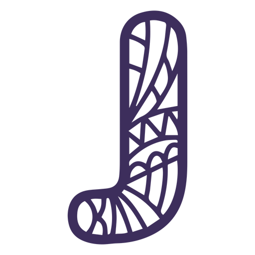 Alphabet mandala J letter PNG Design