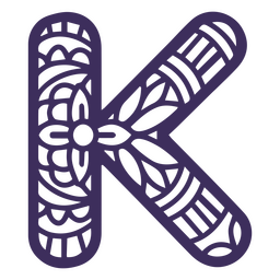 Alphabet mandala K letter PNG Design