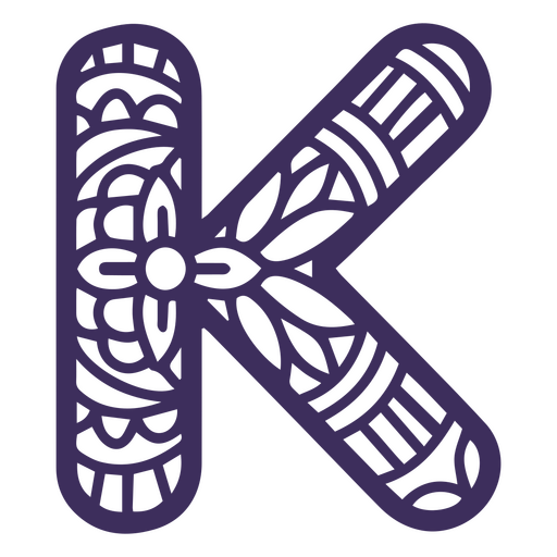 Buchstabe des Alphabet-Mandala K PNG-Design