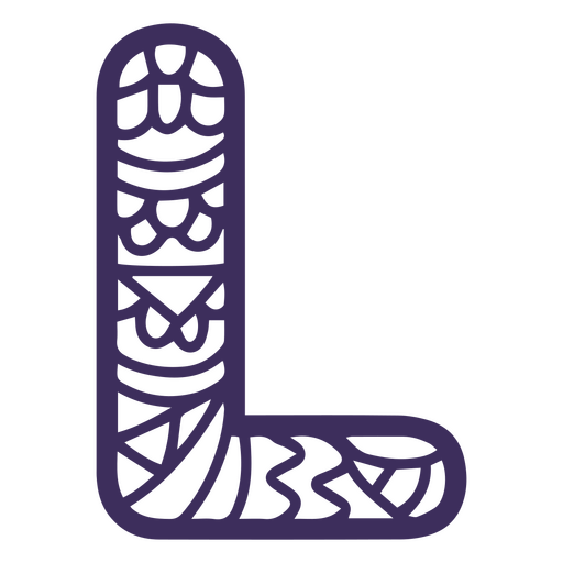 Alphabet-Mandala L-Buchstabe PNG-Design