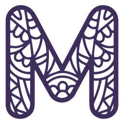 Alphabet mandala M letter PNG Design