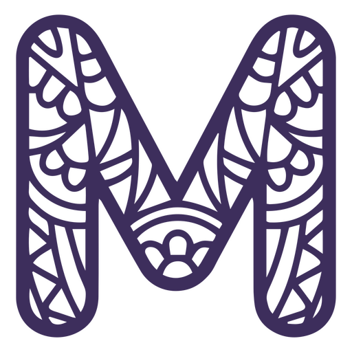 Alphabet Mandala M Brief PNG-Design