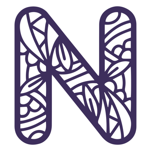 Alphabet-Mandala N-Buchstabe PNG-Design