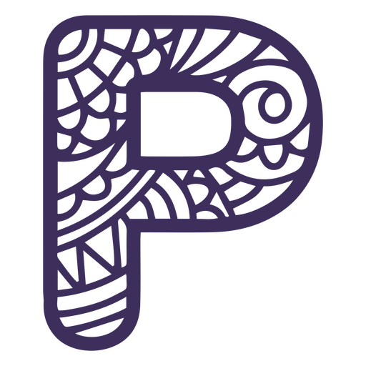 Buchstabe des Alphabet-Mandala P PNG-Design