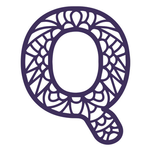 Alphabet mandala Q letter PNG Design