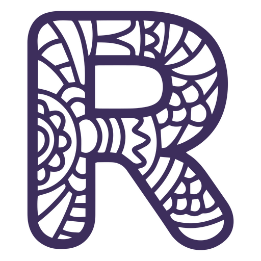 Alphabet mandala R letter