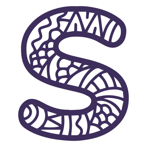 Alfabeto mandala S letra Diseño PNG