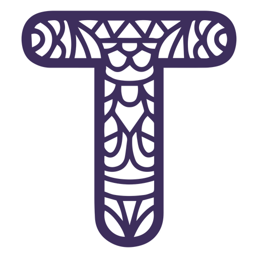 Alphabet mandala T letter PNG Design