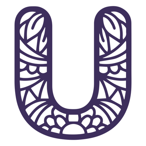 Alphabet mandala U letter PNG Design