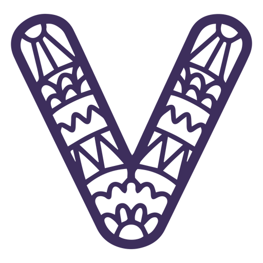 Buchstabe des Alphabet-Mandala V PNG-Design