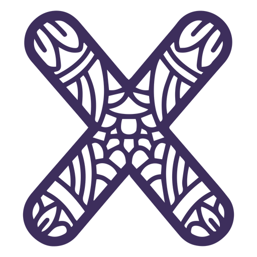 Buchstabe des Alphabet-Mandala X PNG-Design