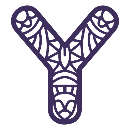 Buchstabe des Alphabet-Mandala Y PNG-Design